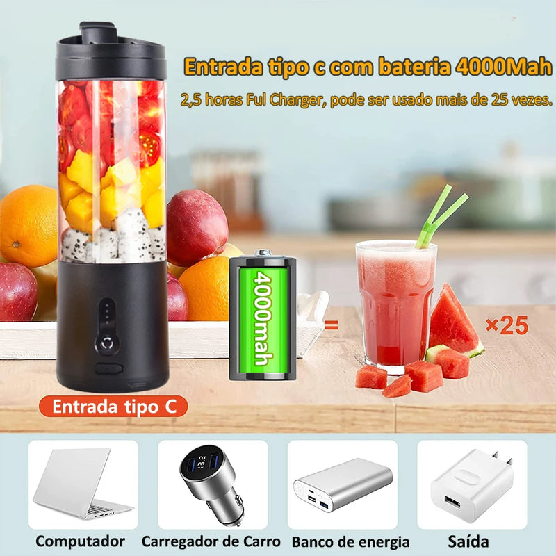 Mini liquidificador portátil  Power Bland Turb