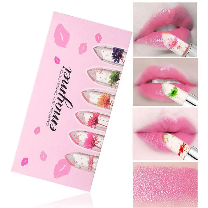 Conjunto Batom mágico Jelly Cristal Lip stick cx/6un