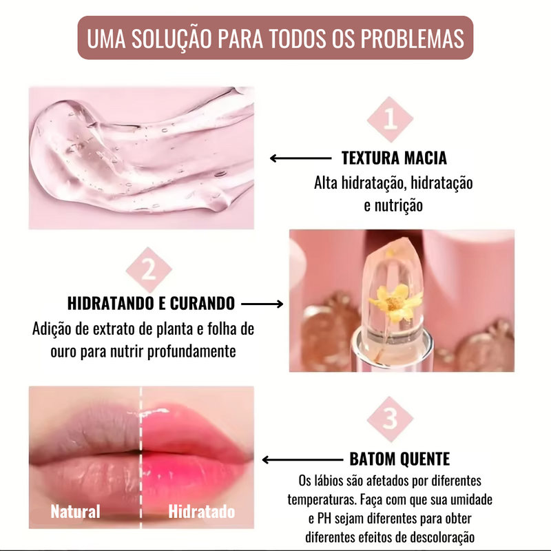 Batom Mágico Jelly Cristal LipStick